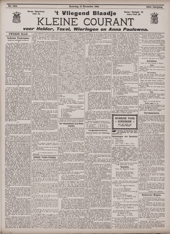 Vliegend blaadje : nieuws- en advertentiebode voor Den Helder 1904-11-19