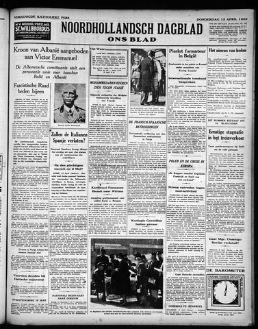 Noord-Hollandsch Dagblad : ons blad 1939-04-13