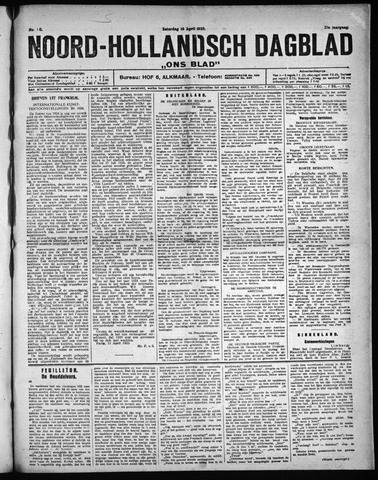 Noord-Hollandsch Dagblad : ons blad 1923-04-14