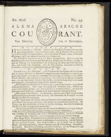 Alkmaarsche Courant 1806-11-10