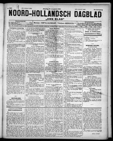 Noord-Hollandsch Dagblad : ons blad 1927-08-30