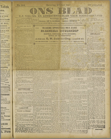Ons Blad : katholiek nieuwsblad voor N-H 1919-06-28