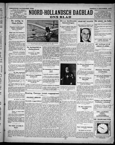 Noord-Hollandsch Dagblad : ons blad 1935-12-03