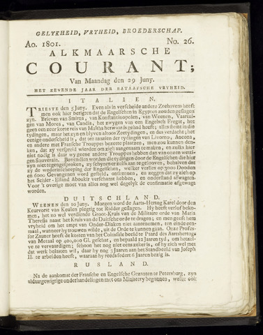 Alkmaarsche Courant 1801-06-29