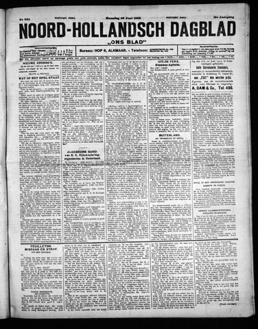 Noord-Hollandsch Dagblad : ons blad 1925-06-22