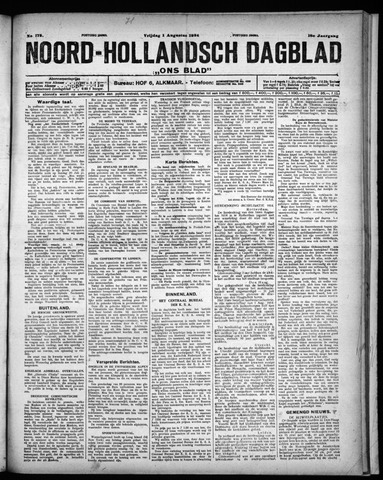 Noord-Hollandsch Dagblad : ons blad 1924-08-01