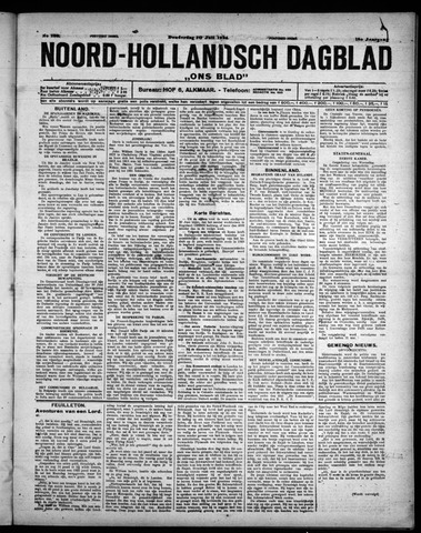Noord-Hollandsch Dagblad : ons blad 1924-07-10