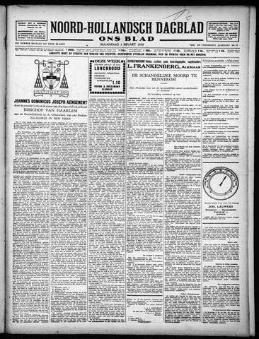 Noord-Hollandsch Dagblad : ons blad 1930-03-03