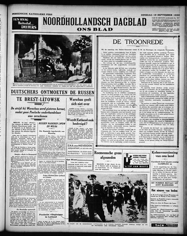 Noord-Hollandsch Dagblad : ons blad 1939-09-19