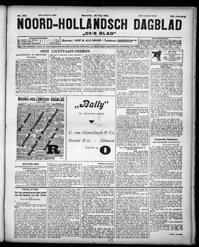 Noord-Hollandsch Dagblad : ons blad 1928-08-29