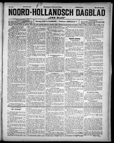 Noord-Hollandsch Dagblad : ons blad 1924-02-04
