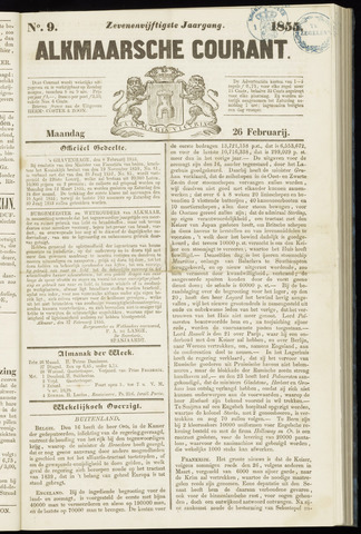 Alkmaarsche Courant 1855-02-26
