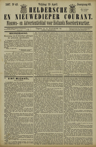 Heldersche en Nieuwedieper Courant 1887-04-15
