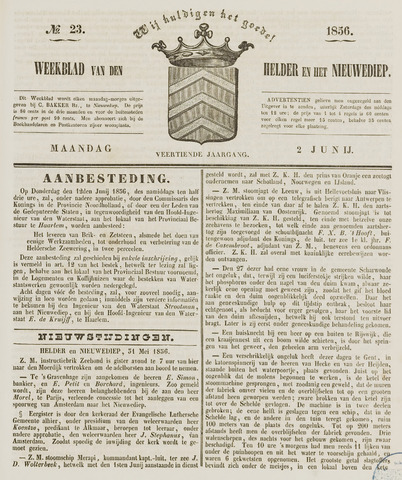 Weekblad van Den Helder en het Nieuwediep 1856-06-02
