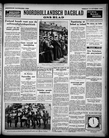 Noord-Hollandsch Dagblad : ons blad 1939-10-10