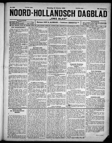 Noord-Hollandsch Dagblad : ons blad 1925-10-12