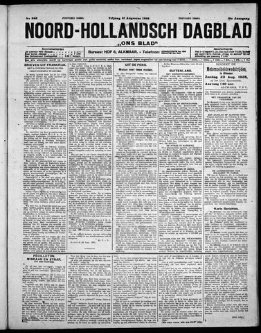 Noord-Hollandsch Dagblad : ons blad 1925-08-21
