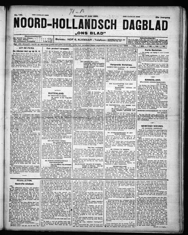 Noord-Hollandsch Dagblad : ons blad 1928-06-27