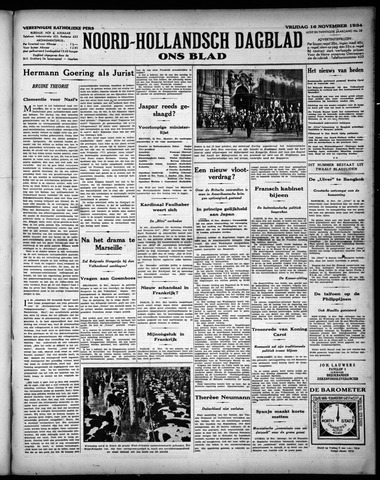 Noord-Hollandsch Dagblad : ons blad 1934-11-16