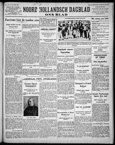 Noord-Hollandsch Dagblad : ons blad 1932-04-21