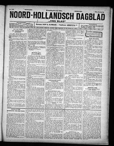 Noord-Hollandsch Dagblad : ons blad 1924-06-25