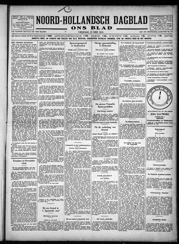Noord-Hollandsch Dagblad : ons blad 1931-05-15