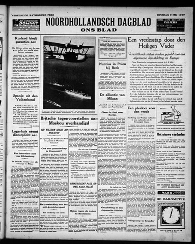Noord-Hollandsch Dagblad : ons blad 1939-05-09