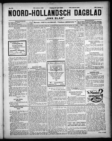 Noord-Hollandsch Dagblad : ons blad 1929-04-26