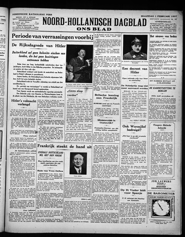 Noord-Hollandsch Dagblad : ons blad 1937-02-01