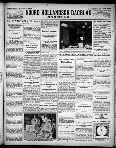 Noord-Hollandsch Dagblad : ons blad 1935-04-18