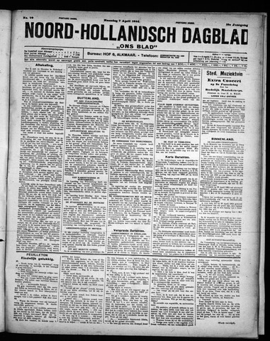 Noord-Hollandsch Dagblad : ons blad 1924-04-07
