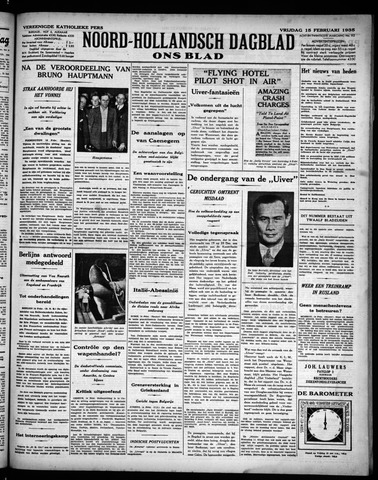 Noord-Hollandsch Dagblad : ons blad 1935-02-15