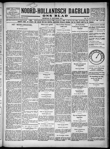 Noord-Hollandsch Dagblad : ons blad 1931-10-27