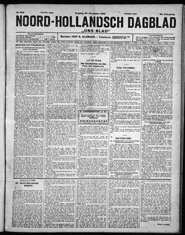 Noord-Hollandsch Dagblad : ons blad 1925-11-20