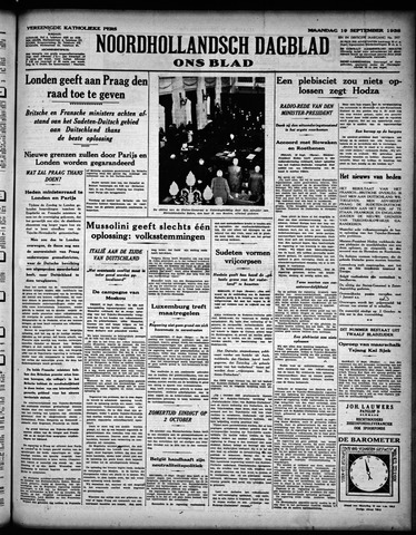 Noord-Hollandsch Dagblad : ons blad 1938-09-19