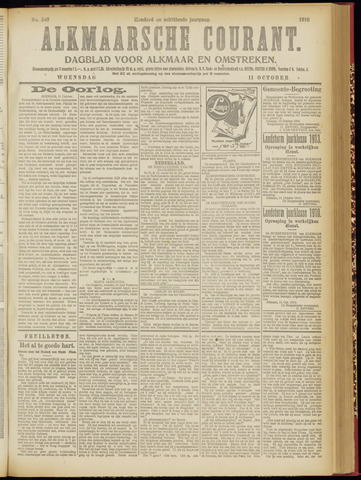 Alkmaarsche Courant 1916-10-11