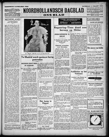Noord-Hollandsch Dagblad : ons blad 1939-03-11