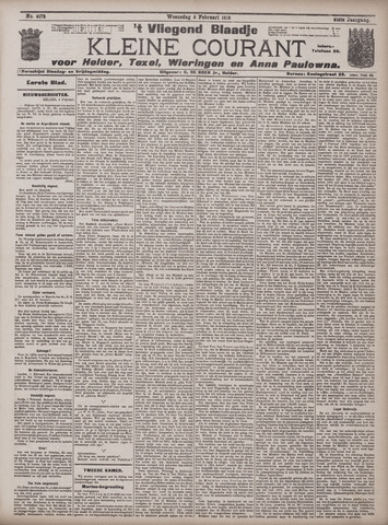 Vliegend blaadje : nieuws- en advertentiebode voor Den Helder 1913-02-05