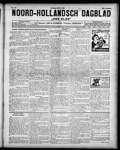 Noord-Hollandsch Dagblad : ons blad 1928-05-29