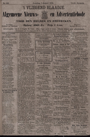 Vliegend blaadje : nieuws- en advertentiebode voor Den Helder 1876