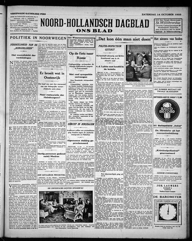 Noord-Hollandsch Dagblad : ons blad 1933-10-14
