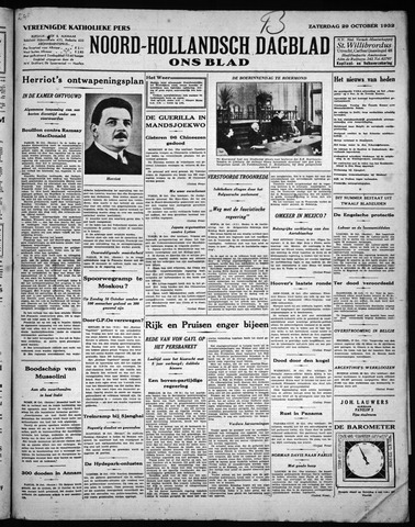Noord-Hollandsch Dagblad : ons blad 1932-10-29