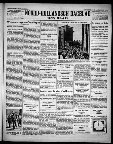Noord-Hollandsch Dagblad : ons blad 1934-08-09