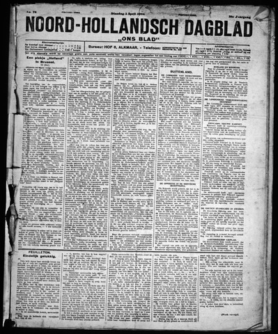 Noord-Hollandsch Dagblad : ons blad 1924-04-01