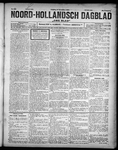 Noord-Hollandsch Dagblad : ons blad 1924-11-14