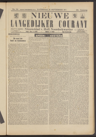 Nieuwe Langedijker Courant 1931-09-26