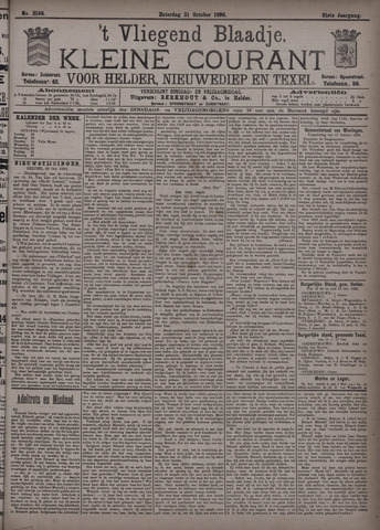 Vliegend blaadje : nieuws- en advertentiebode voor Den Helder 1893-10-21