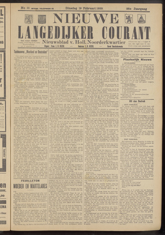 Nieuwe Langedijker Courant 1929-02-19