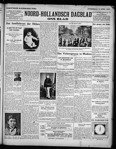 Noord-Hollandsch Dagblad : ons blad 1933-04-13