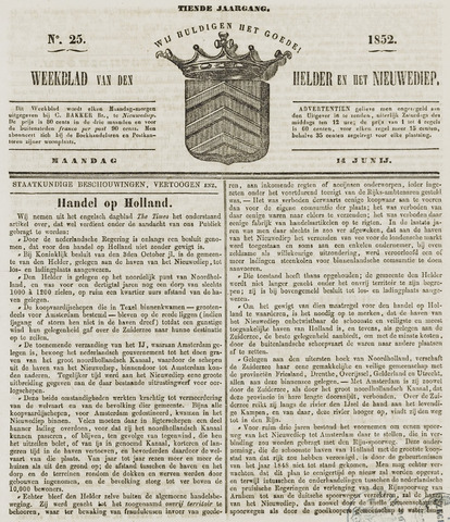Weekblad van Den Helder en het Nieuwediep 1852-06-14